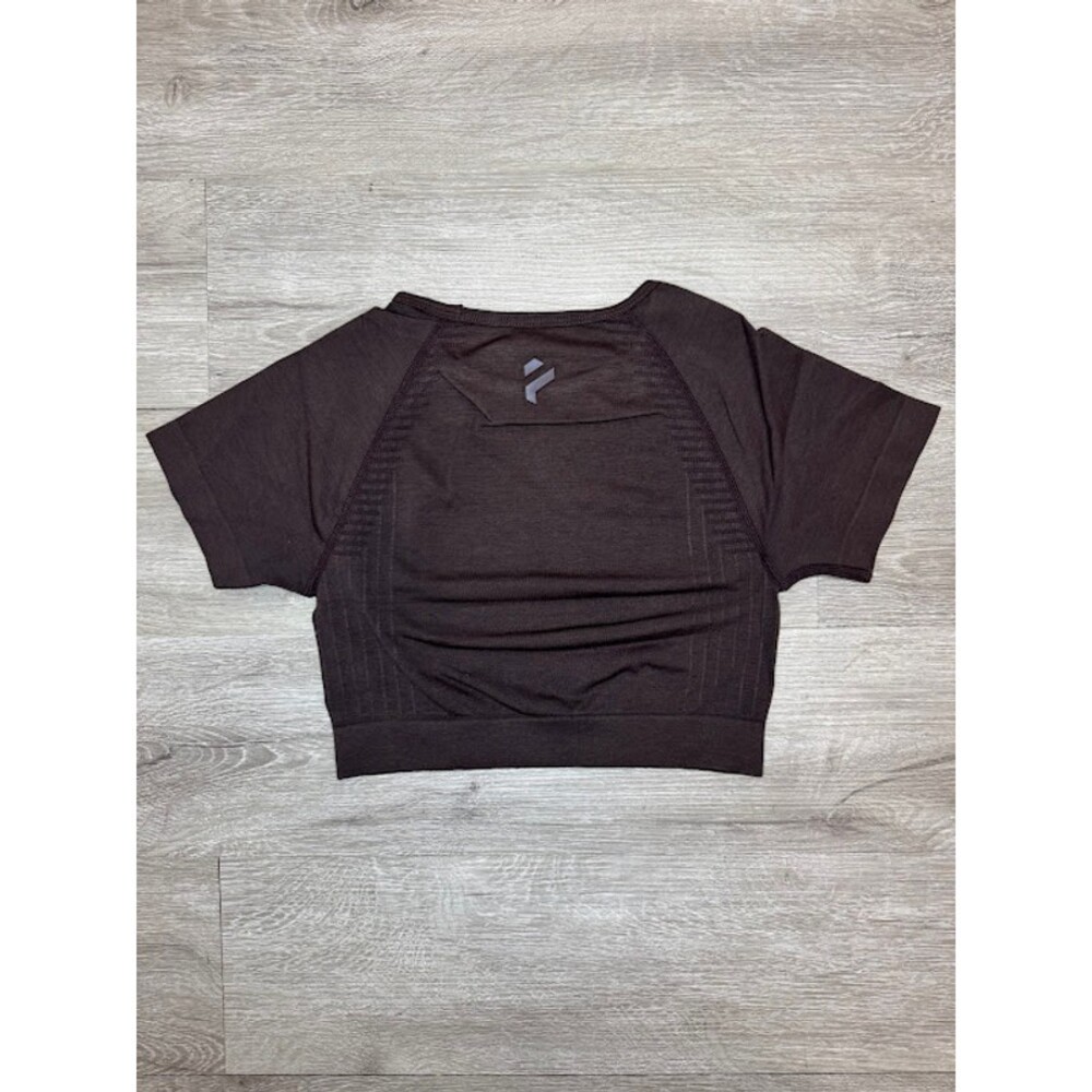 Chocolate Brown Snatched Seamless Crop Top Athleisure Gym Activewear